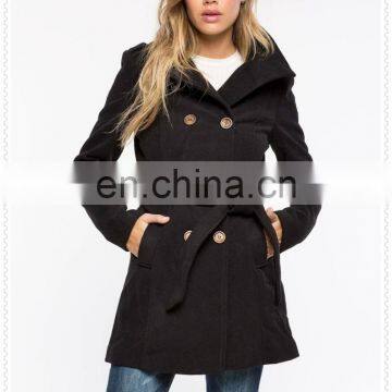 Best Selling Classic Wool-blend Double-breasted Women's Coat Wholesale photo-2