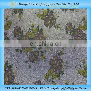 100 cotton denim fabric/floral pattern design printed