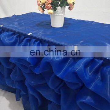 Fancy Organza Ruffled Table Skirting for Wedding photo-6