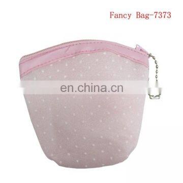 Pink color kids mini mesh pouch for girl