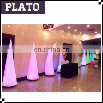 Pink lighted curved cone for wedding/inflatable cone decorative for wedding for sale