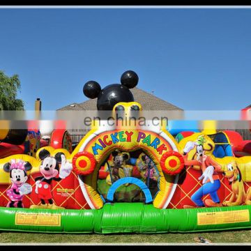 Outdoor Inflatable Interactive Playground Fun City, Giant Inflatable Amusement Park, Inflatable Micky Park Bouncer