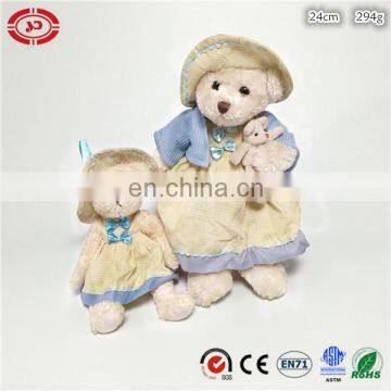 Family mum and daughter fancy teddy bear plush toy