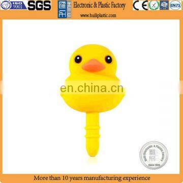 Cute duck shaped Earphone dustproof plug,Custom yellow duck earphone dustproof plug,OEM silicone earphone dustproof plug