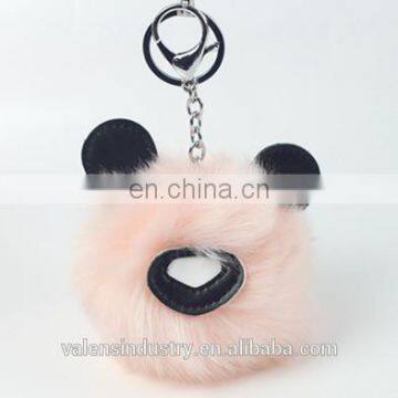 Charm Fashion Girls Handbag Pendant Fluffy Faux Fur 24 Hour Pom Pom Animal Shape Fur Pom Keychain photo-2