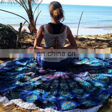 Indian Mandalan Round Hippie Turkish Yoga Roundie Tapestry Hippy Boho Gypsy Cotton Round Beach Throw Yoga Mat Tassel