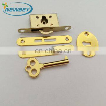 Gold Color Wooden Jewerlry Box Lock Wooden Case Lock In Five Set