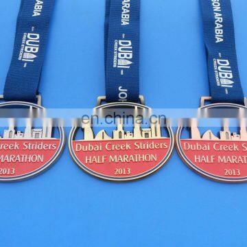 Cut Out Dubai Creek Striders Half Marathon Design Ribbon Medals