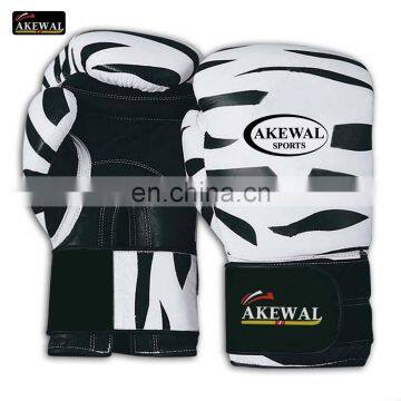 Design Your Own Cowhide Leather Zebra Boxing Gloves