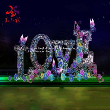 outdoor waterproof LOVE character 3d motif lights for holiday decorations
