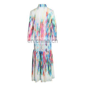 Colorful Women Dress Lantern Sleeve Loose Dresses Female Fashion 2020 photo-3