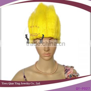 cheap wholesale yellow color party big troll wigs