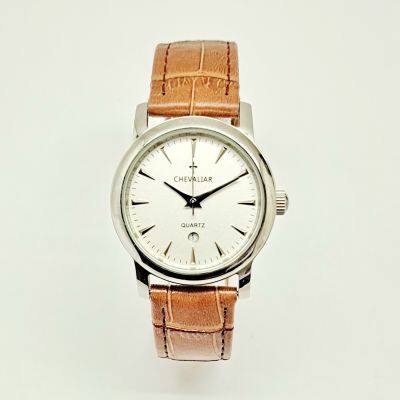 Stainless Steel Water Resistance Man Watches Lady Genuine Leather Quartz Watch photo-4