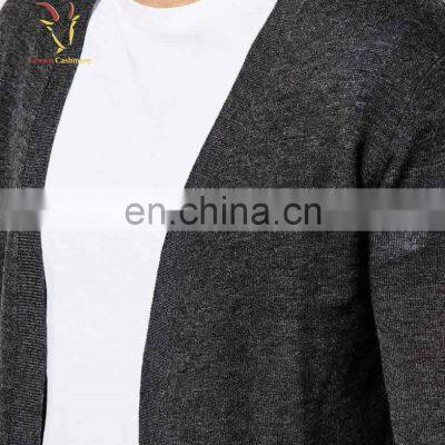 Mens Fashion Cashmere Cardigan Sweater Without Buttons photo-3