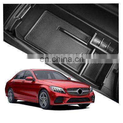 Interior Accessories Parts Silicone Armrest Rest Storage Box Center Control Console Organizer Tray For Benz C W205 2015-2021