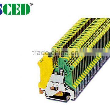 Euro Type Din Rail Mounted Ground Earth Terminal Block 5.20mm Terminal Width