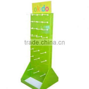 Eye catching advertising christmas ornament cardboard display rack with hook