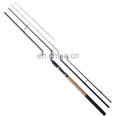 Vacation use telescopic surf casting rod feeder fishing