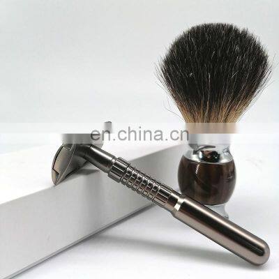 High Quality Wholesale Zinc Alloy Shaving Kit Mens Barber Double Edge Razor photo-4
