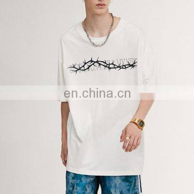 High fashion custom logo 100 percent cotton plain t-shirt acid wash oversized short sleeve tshirt for men