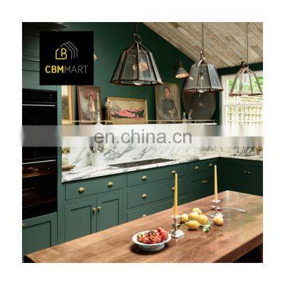 Modern Cheap Green&blue Luxury lacquer kitchen cabinet custom design