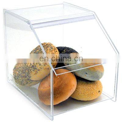 Clear Acrylic Large Capacity Case Display Customized  Candy Acrylic Bread Box With Lid