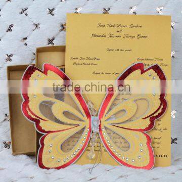 2016 New Style Fancy Gold Butterfly Scroll Wedding Invitations Quality Choice photo-3