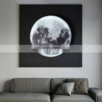 Modern Creative Mural Art Background Decoration Wall Light Bedroom Bedside Lamps Moon Wall Lamp