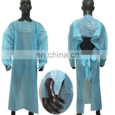 Xiantao PPE CPE gown LDPE gown with thumb open