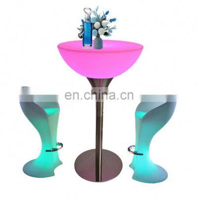 16 Colors Changing Remote Control Rechargeable Battery Power Illuminated High Round LED Bar Table for Party Event