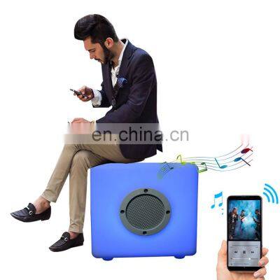 USB Charger rechargeable cordless Portable plastic music speaker with led lighting led music player camping sound light