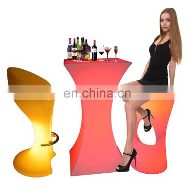 portable bar furniture /Magic 16 color change outdoor bar table and chair led stools bar chairs for solon garden party