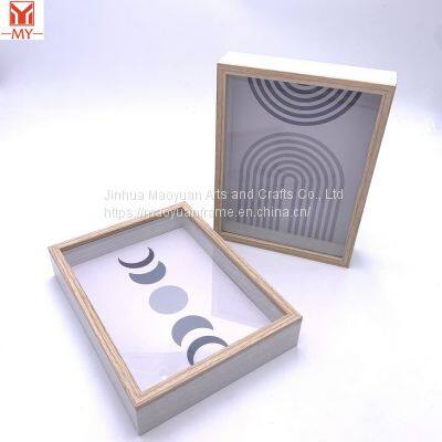 MDF Wood Frame Box White and Log Color 3d Shadow Box Frames Picture Photo Frame Box photo-5