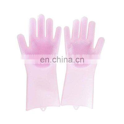 Wholesale Household Kitchen Magic Silicone Dish Washing Cat Hair Dog Pet Brush Gloves