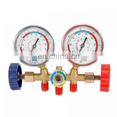 CT-536 B Brass Manifold Gauge Set HVAC Refrigeration System Auto Air Conditioner AC Charging R134A R22 R12 ac Charging Hose photo-4
