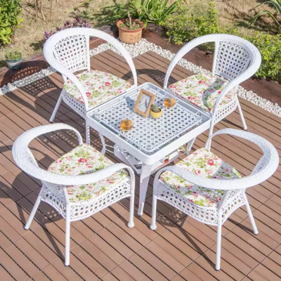 White Dining Chair Rattan Garden Outdoor Patio Chairs