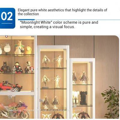 Estantería de exhibición de alta calidad con candados de calidad en color blanco lunar con 5 capas para mostrar certificados y premios photo-5