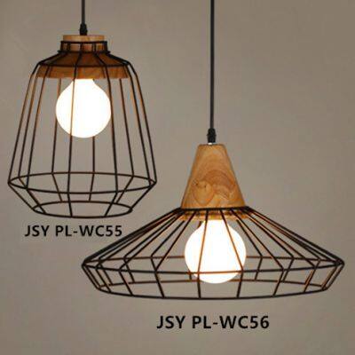 Антикварный ретро деревянный подвесной люстра в клетчатой коробке, подвесные железные клетчатые лампы