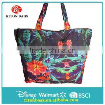 Creative Design Lady's Canvas with Printed Pattern Hand Bag