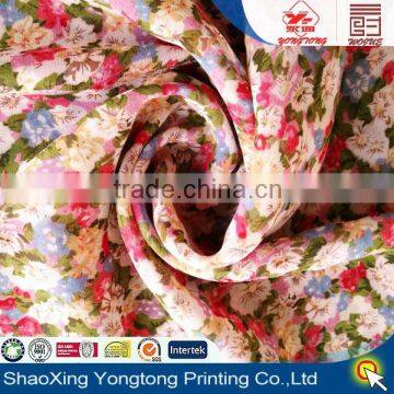 chiffon fabric print flower design for woman garment