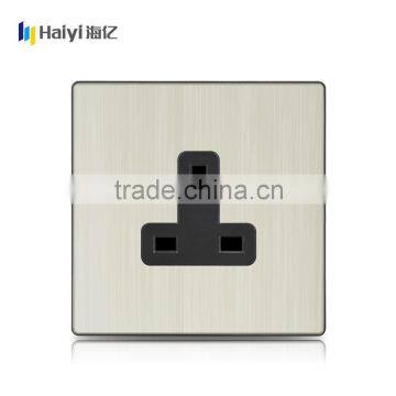 Luxury Design Coffee Aluminum 13A UK Standard Wall Electric Socket Outlet