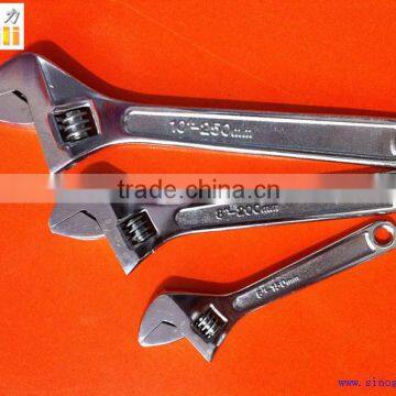 adjustable wrench, nickey-iron alloy middle handle grip