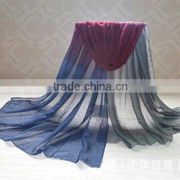 Trend All-match Long Large Gradient Color Ladies' Foulard Scarf Muslim Hijabs