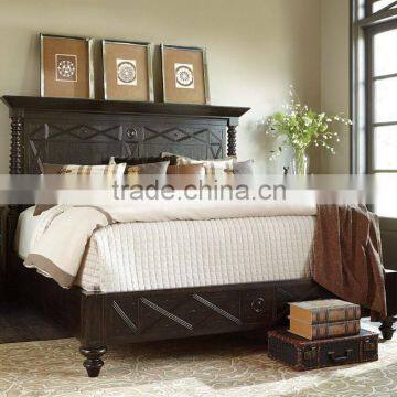 American modern design solid wood bed and nightstand king size bed                        
                                                Quality Choice