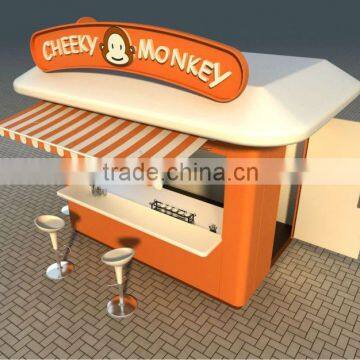 New designed elegant style coffee shop counter design, portable small shops, outdoor food kiosk