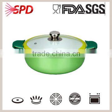 forge casserole with Nonstick/ceramic Coating Heatproof Paint Conjoined Aluminium Handle With Silicone Gloove