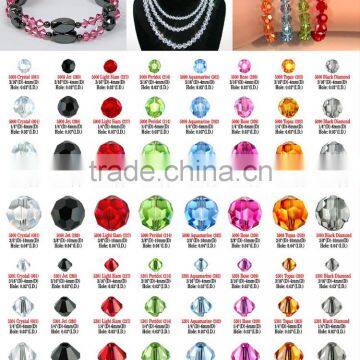 China factory wholesale MC crystal beads, loose glass beads, round rondelle bicone beads for jewels