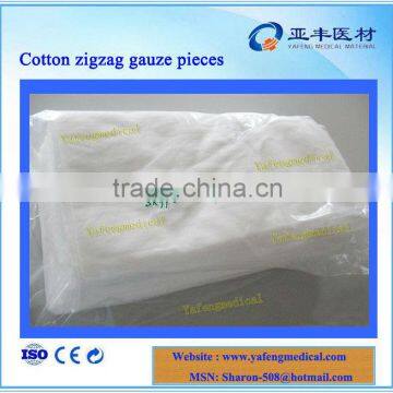 Bleached white hemostatic zigzag wound gauze