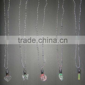 Beads Necklace with LED Flashing Ornaments (for Parties and Holidays)/plastic party bead necklace