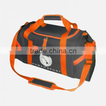 Black 600D Duffel bag with orange trim